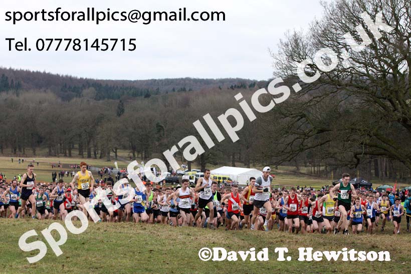 Senior men, 2018 Northern Cross Country Champs., Harewood House, Leeds. Photo: David T. Hewitson/Sports for All Pics